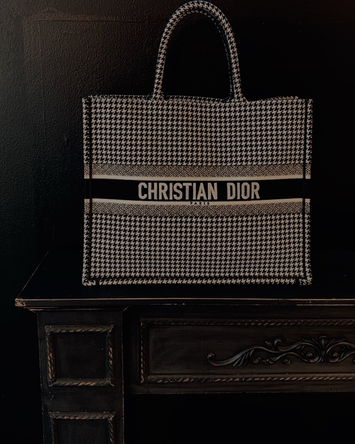 Christian Dior Tasche Book Bag Schwarz und Weiß